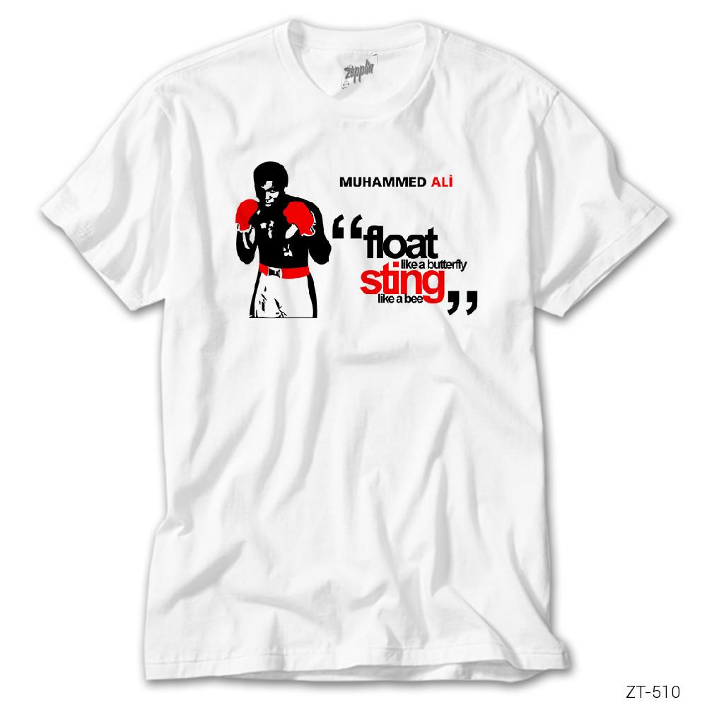 Muhammed Ali Sting Like a Bee 2 Beyaz Tişört