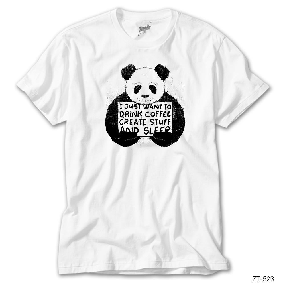 Cute Panda Beyaz Tişört