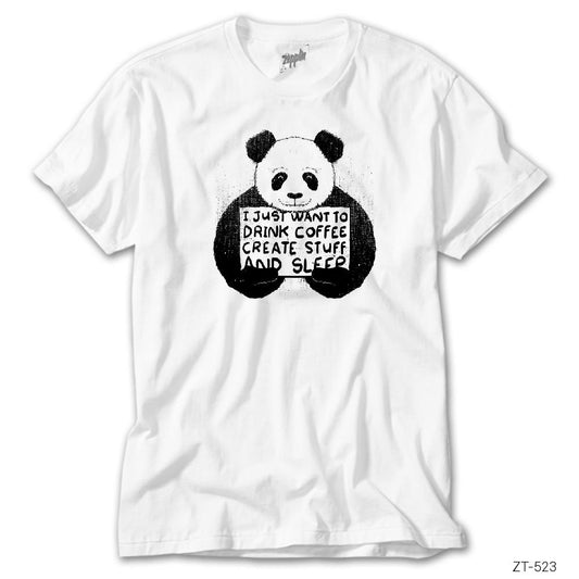 Cute Panda Beyaz Tişört