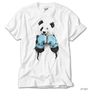 Panda Boxer Beyaz Tişört