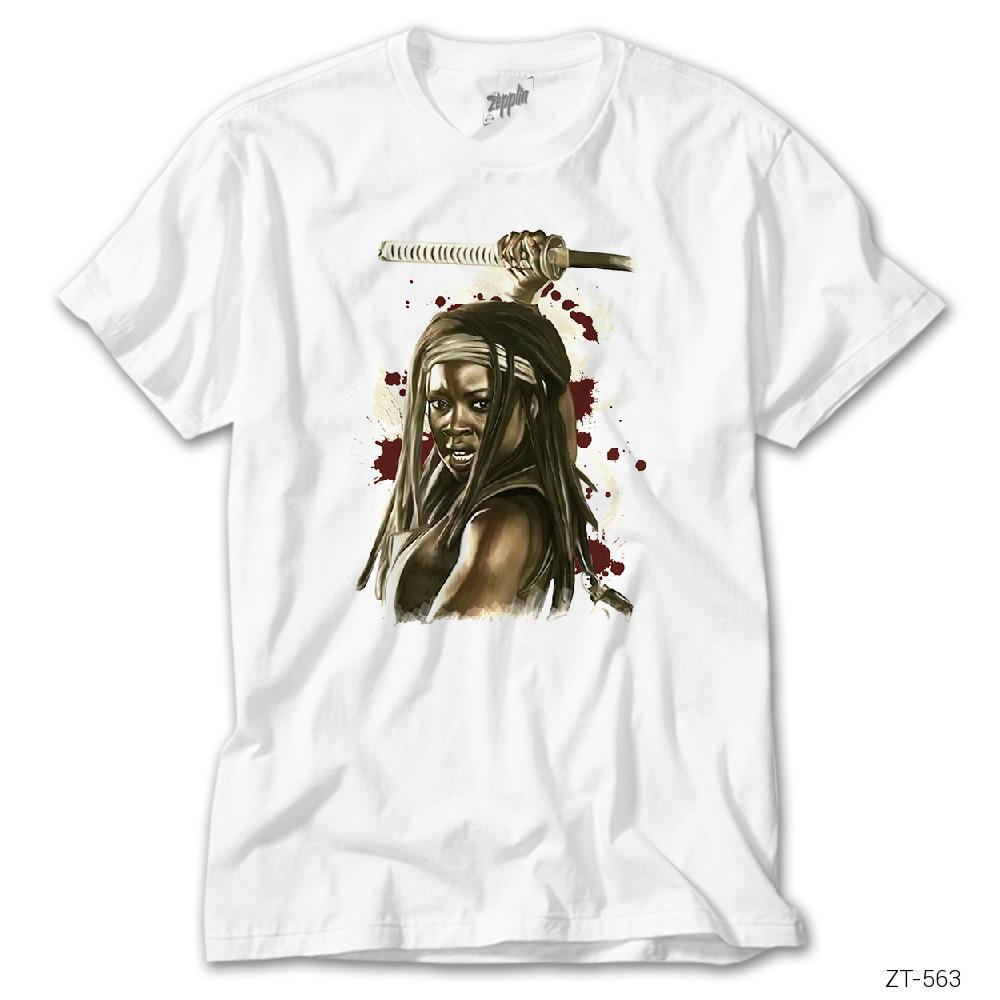 The Walking Dead Michonne Beyaz Tişört