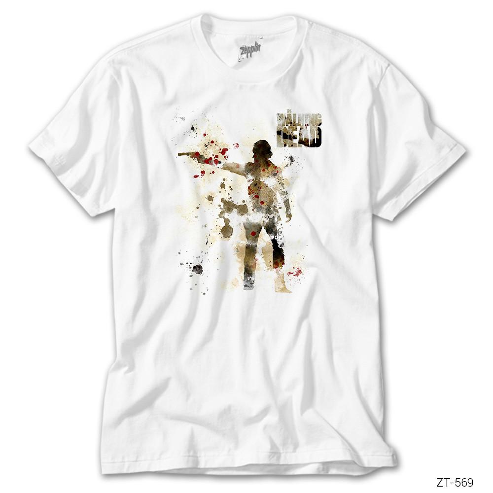 The Walking Dead Rick Grimes Artwork Beyaz Tişört