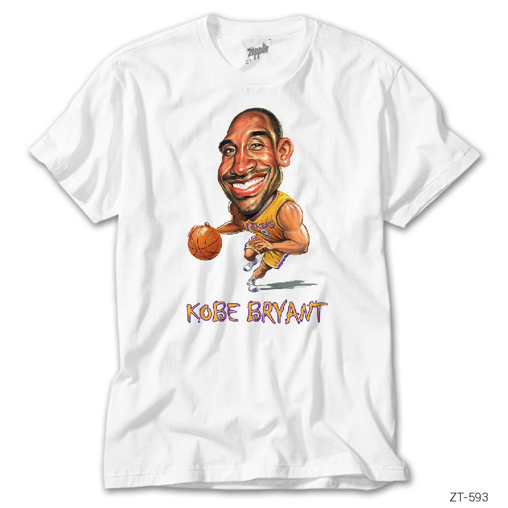 Kobe Bryant Cartoon Beyaz Tişört