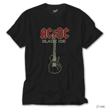 AC DC Black Ice Guitar Siyah Tişört