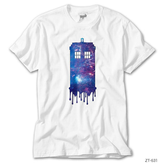 Doctor Who Police Box Paint Beyaz Tişört