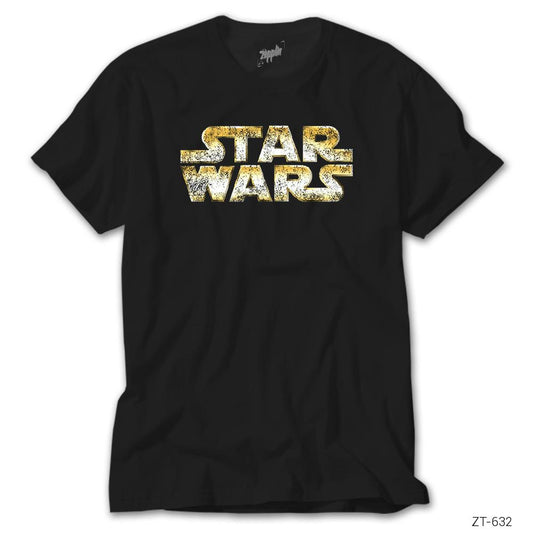 Star Wars Logo Detrited Siyah Tişört