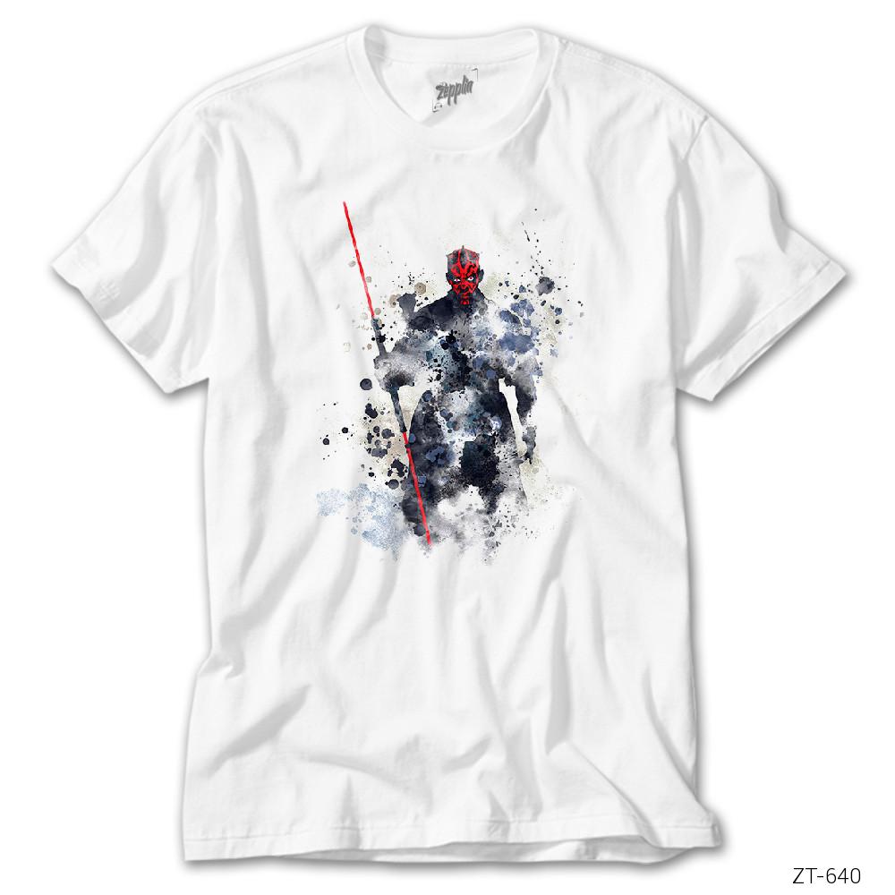 Star Wars Darth Maul Artwork Beyaz Tişört