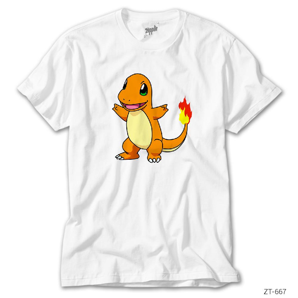 Pokemon Charmander Beyaz Tişört