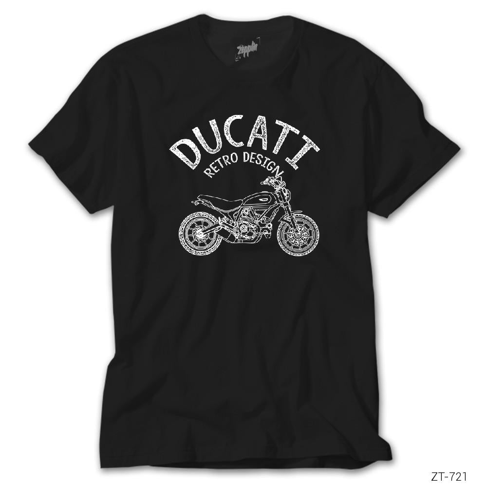 Ducati Retro Design Siyah Tişört