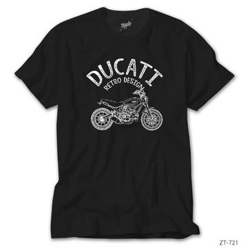 Ducati Retro Design Siyah Tişört