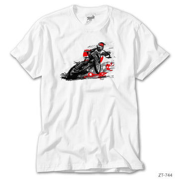 Motorcycle Motocross Speedway Beyaz Tişört