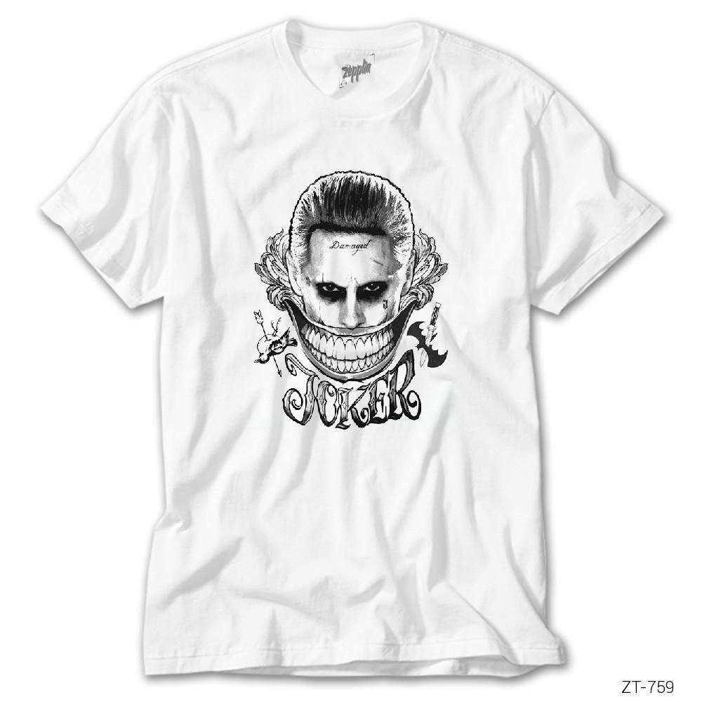 Suicide Squad Joker Smile Beyaz Tişört