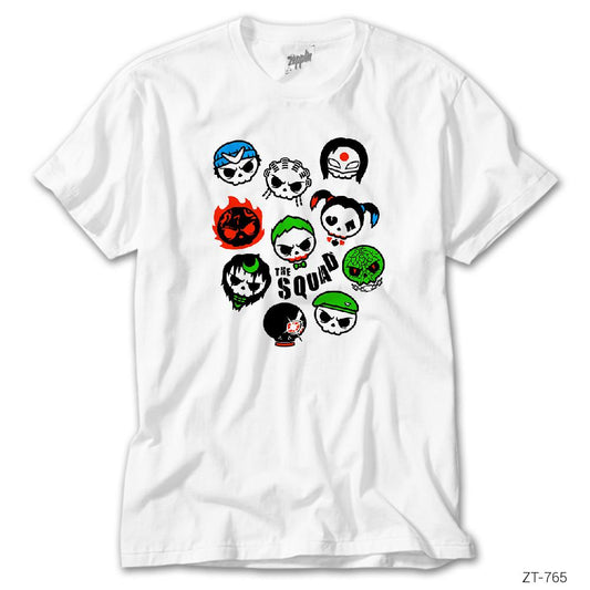 Suicide Squad Skull Faces Beyaz Tişört