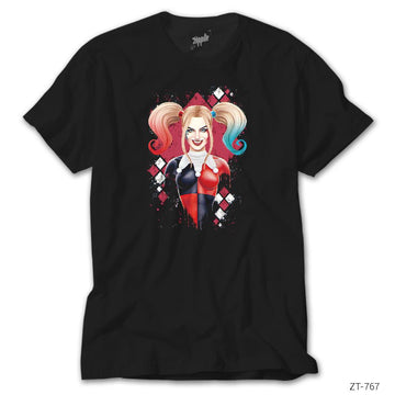 Suicide Squad Harley Quinn Cartoon Siyah Tişört