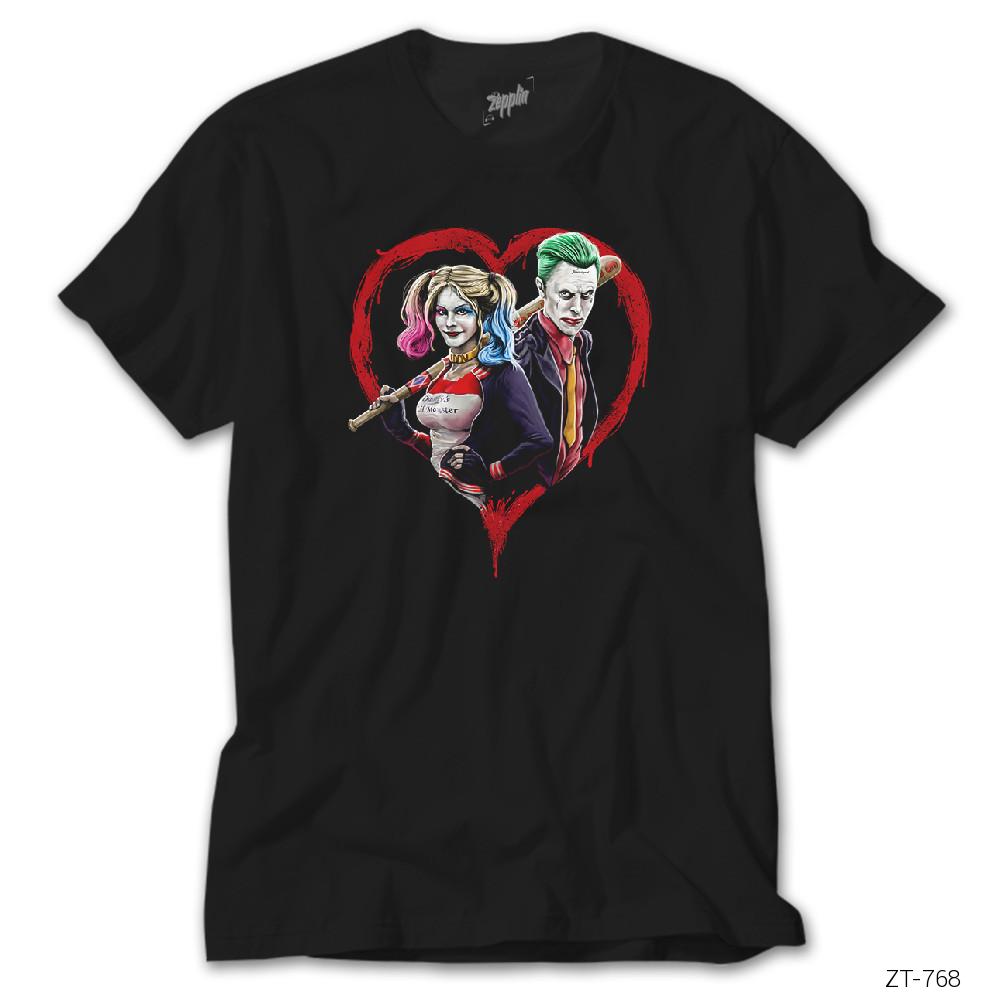 Suicide Squad Harley Quinn Joker Love Siyah Tişört