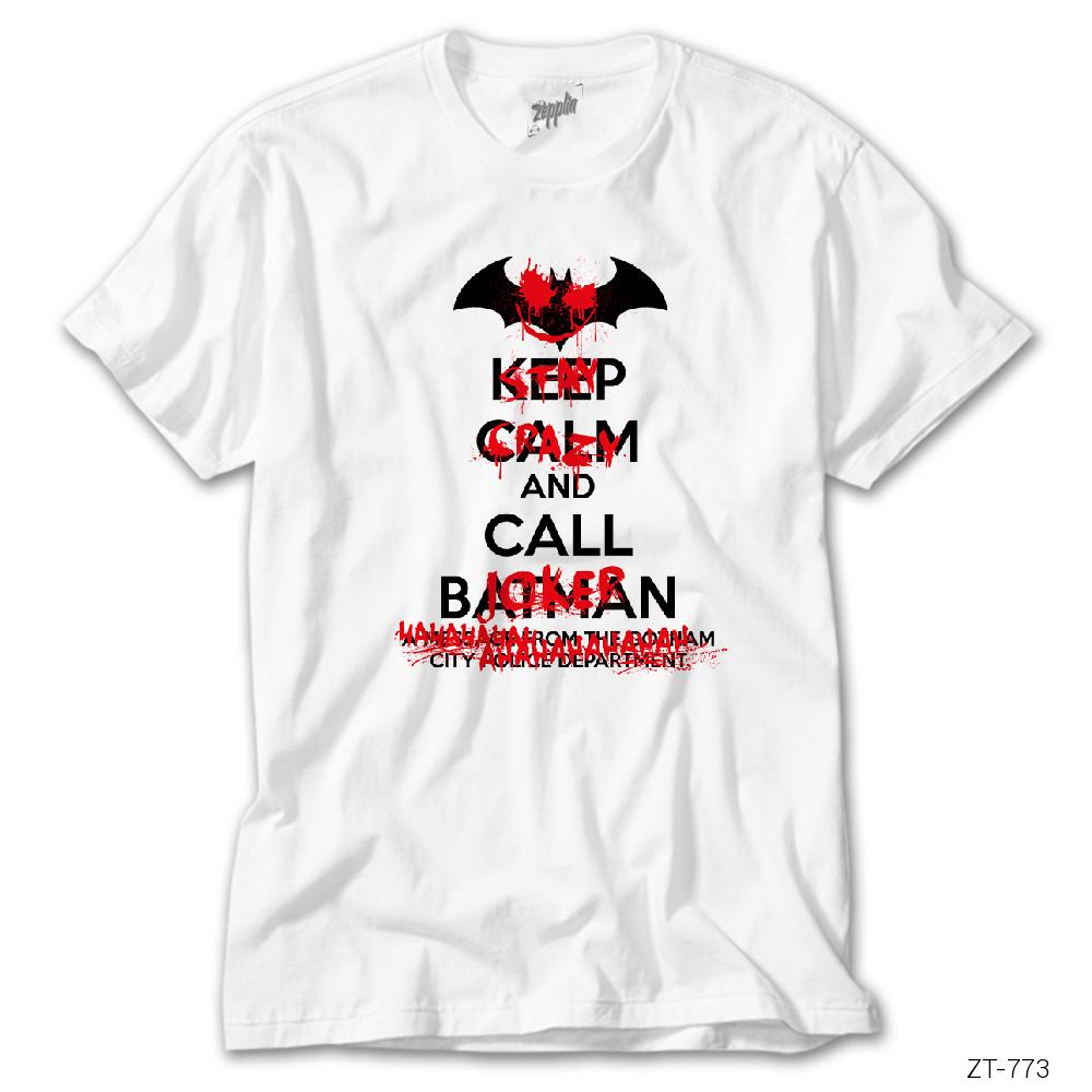 Keep Calm Joker Beyaz Tişört