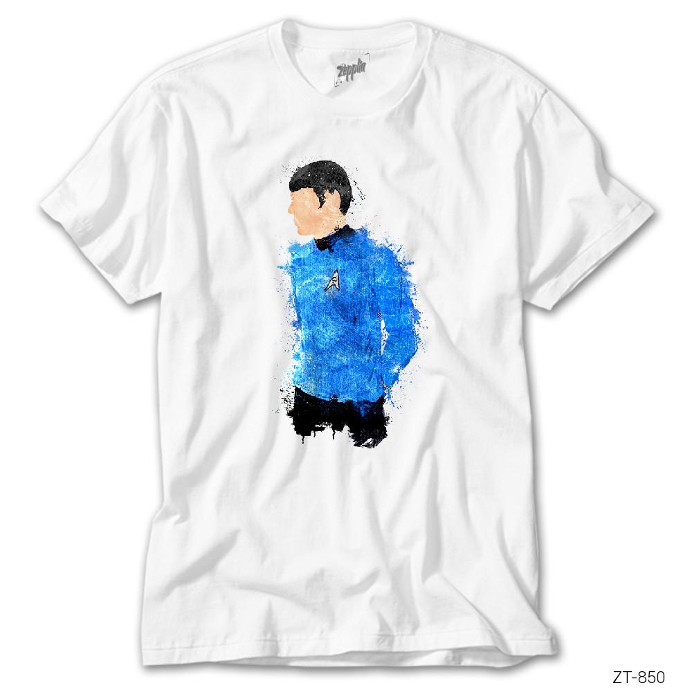 Star Trek Mr. Spock Artwork beyaz tişört