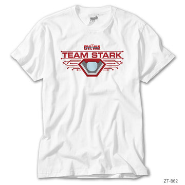 Civil War Team Stark Logo Beyaz Tişört