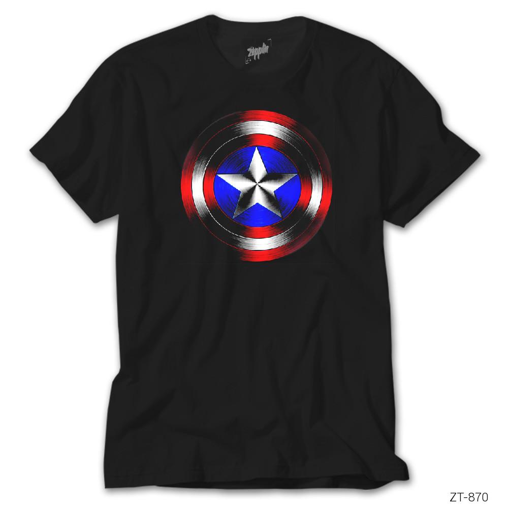 Captain America Shield 2 Siyah Tişört