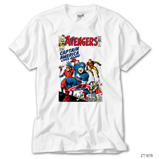 Avengers Comic Cover Beyaz Tişört