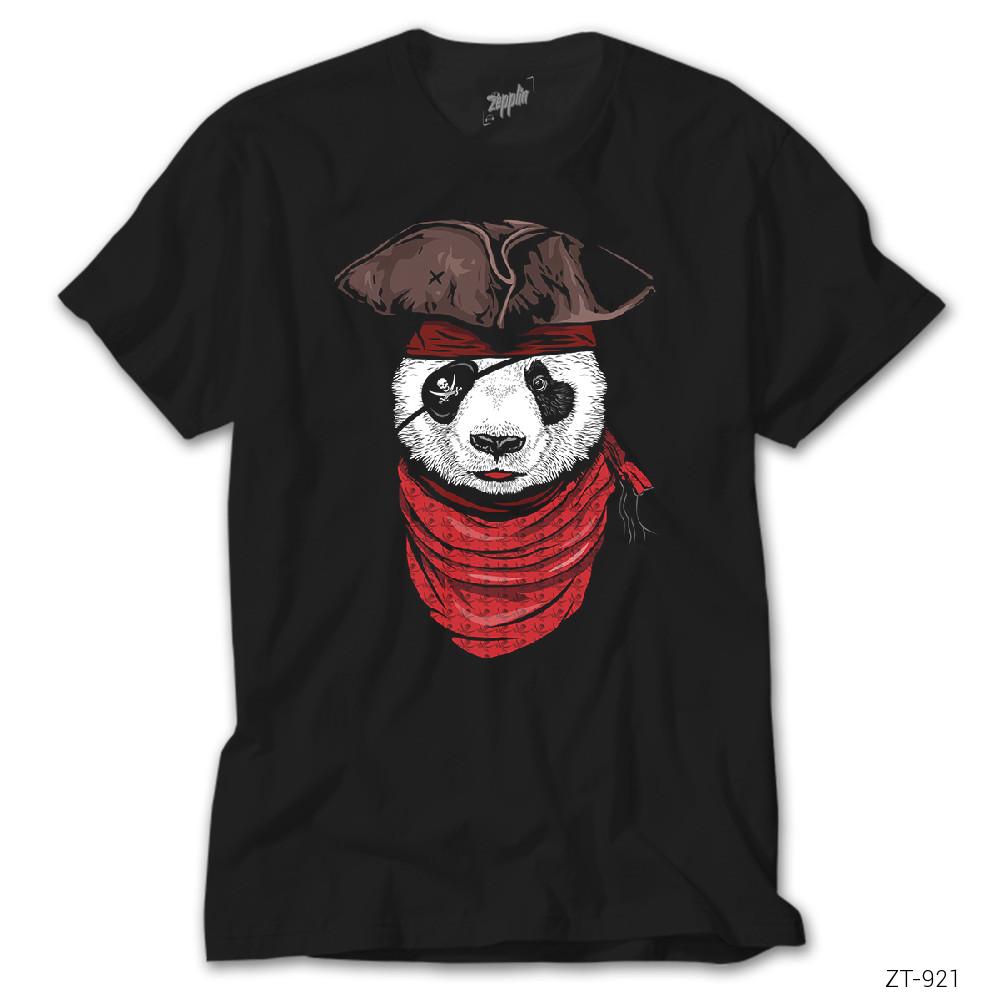 Panda Korsan Siyah Tişört