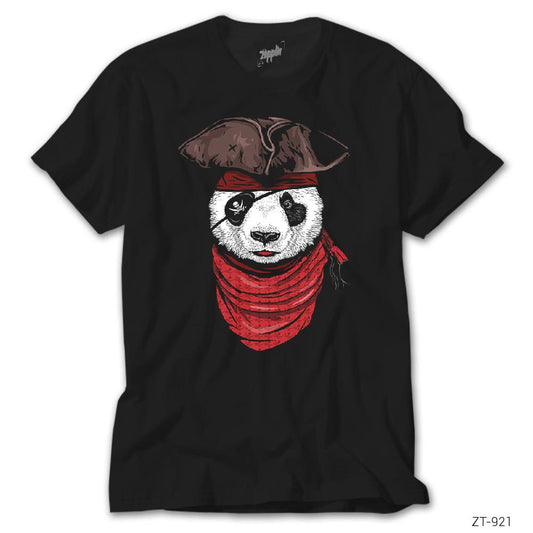 Panda Korsan Siyah Tişört
