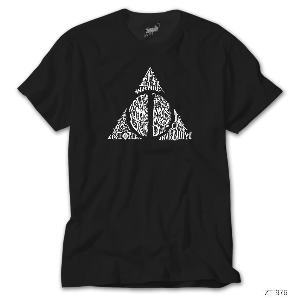 Harry Potter Death Hallows Siyah Tişört