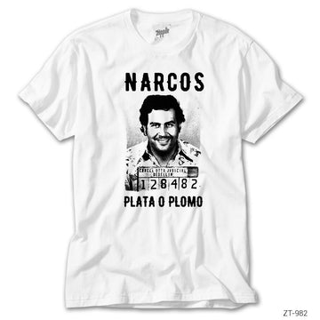 Narcos Plata O Plomo Beyaz Tişört