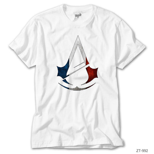 Assassins Creed Logo Color Beyaz Tişört