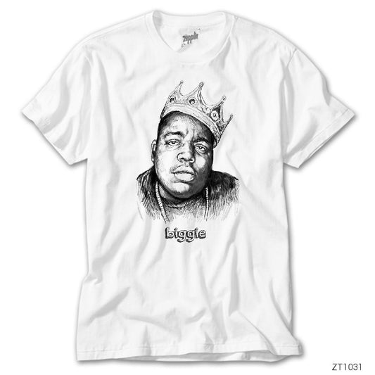 Biggie Sketch Art Beyaz Tişört