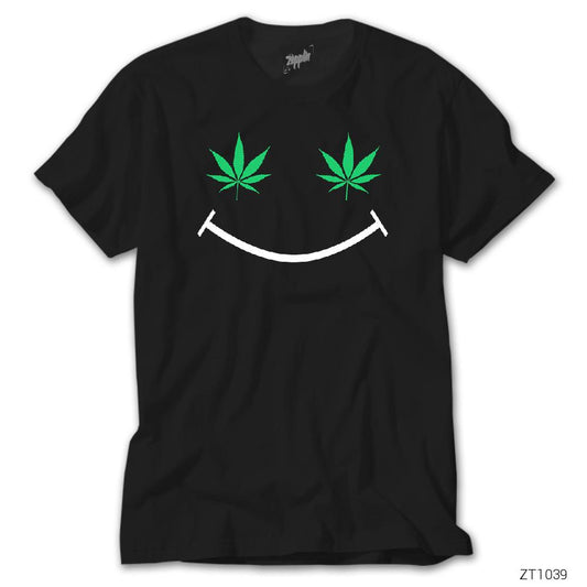 Cannabis Smile Siyah Tişört