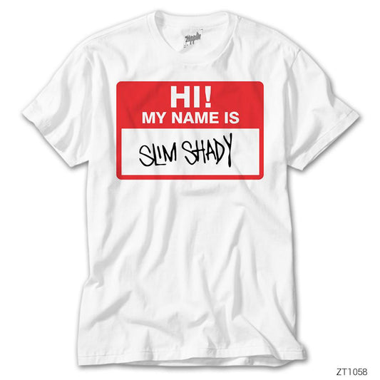 Eminem Hi My Name is Beyaz Tişört