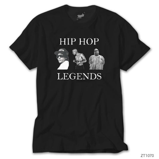 Hip Hop Legends Tupac Shakur Biggie Eazy Siyah Tişört