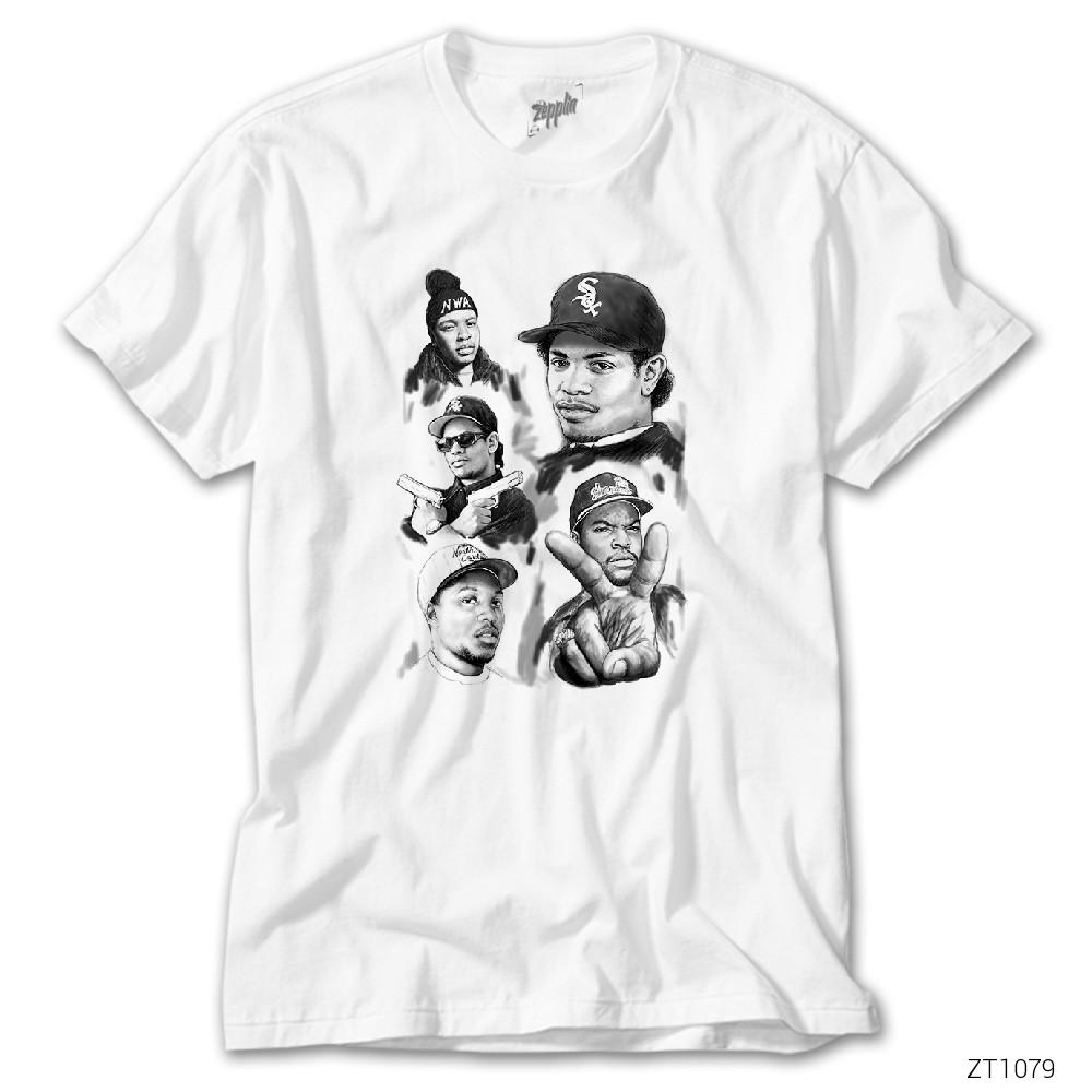 N.W.A. Group Eazy E Ice Cube Beyaz Tişört