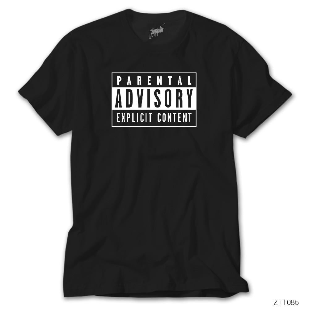 Parental Advisory Siyah Siyah Tişört