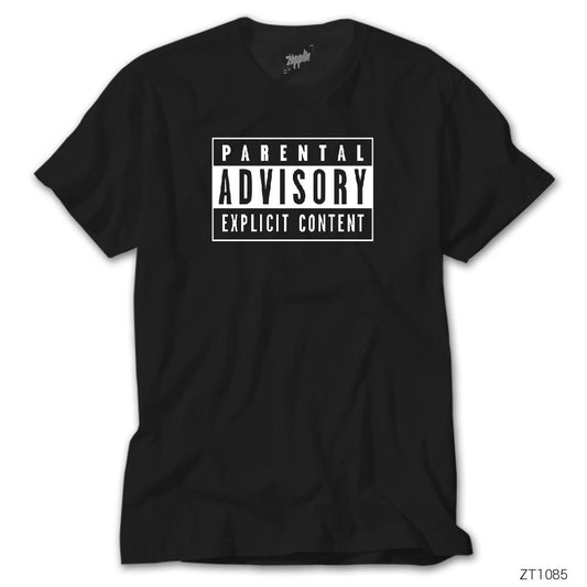 Parental Advisory Siyah Siyah Tişört