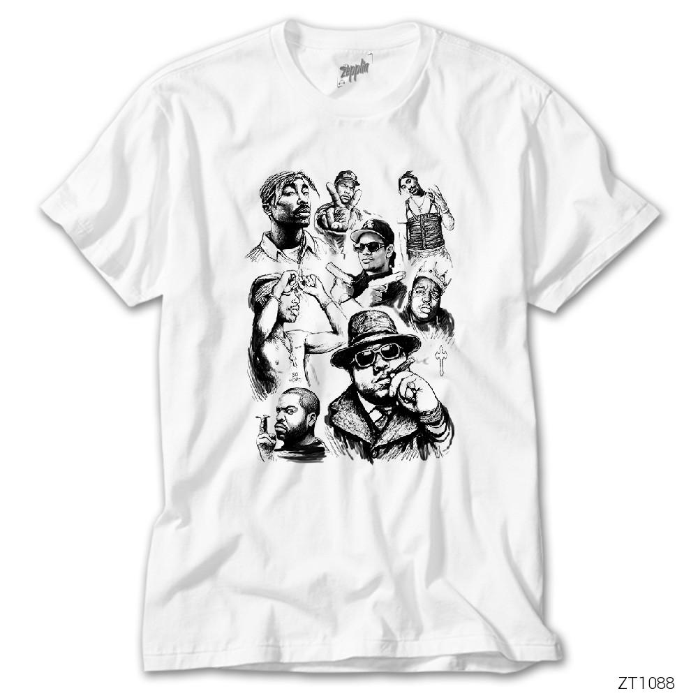 Rap Legends Sketch Art 2 Beyaz Tişört