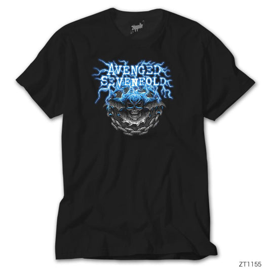 Avenged Sevenfold Lighting Skull Siyah Tişört
