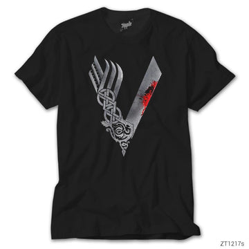 Vikings Blood Logo Siyah Tişört
