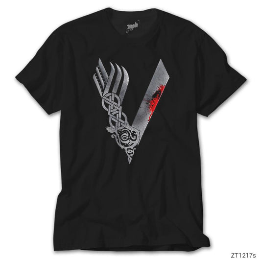 Vikings Blood Logo Siyah Tişört