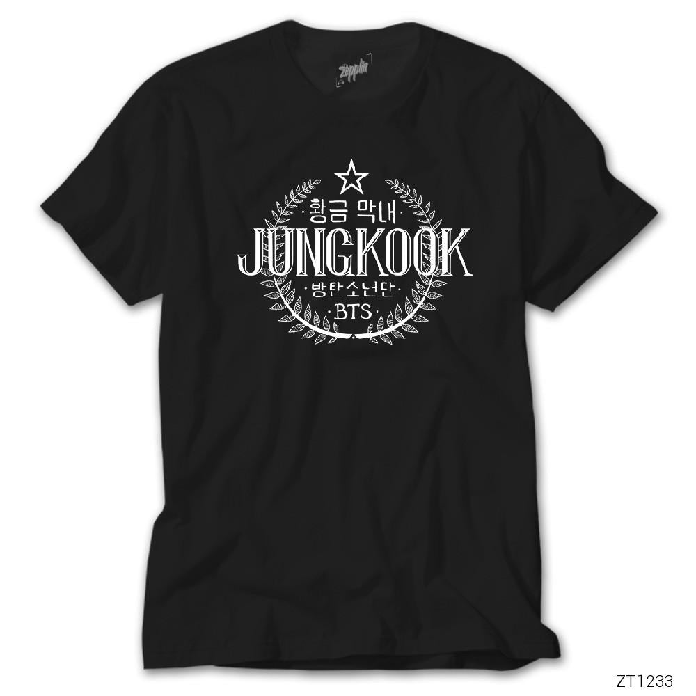 BTS Jungkook Logo Siyah Tişört