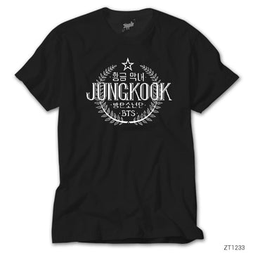 BTS Jungkook Logo Siyah Tişört