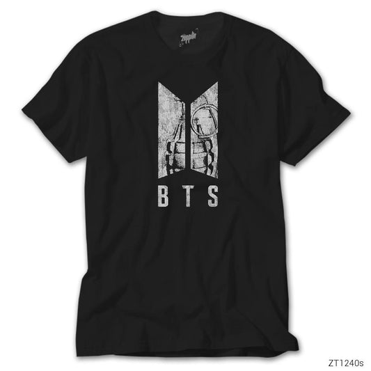 BTS Logo Grenade Siyah Tişört