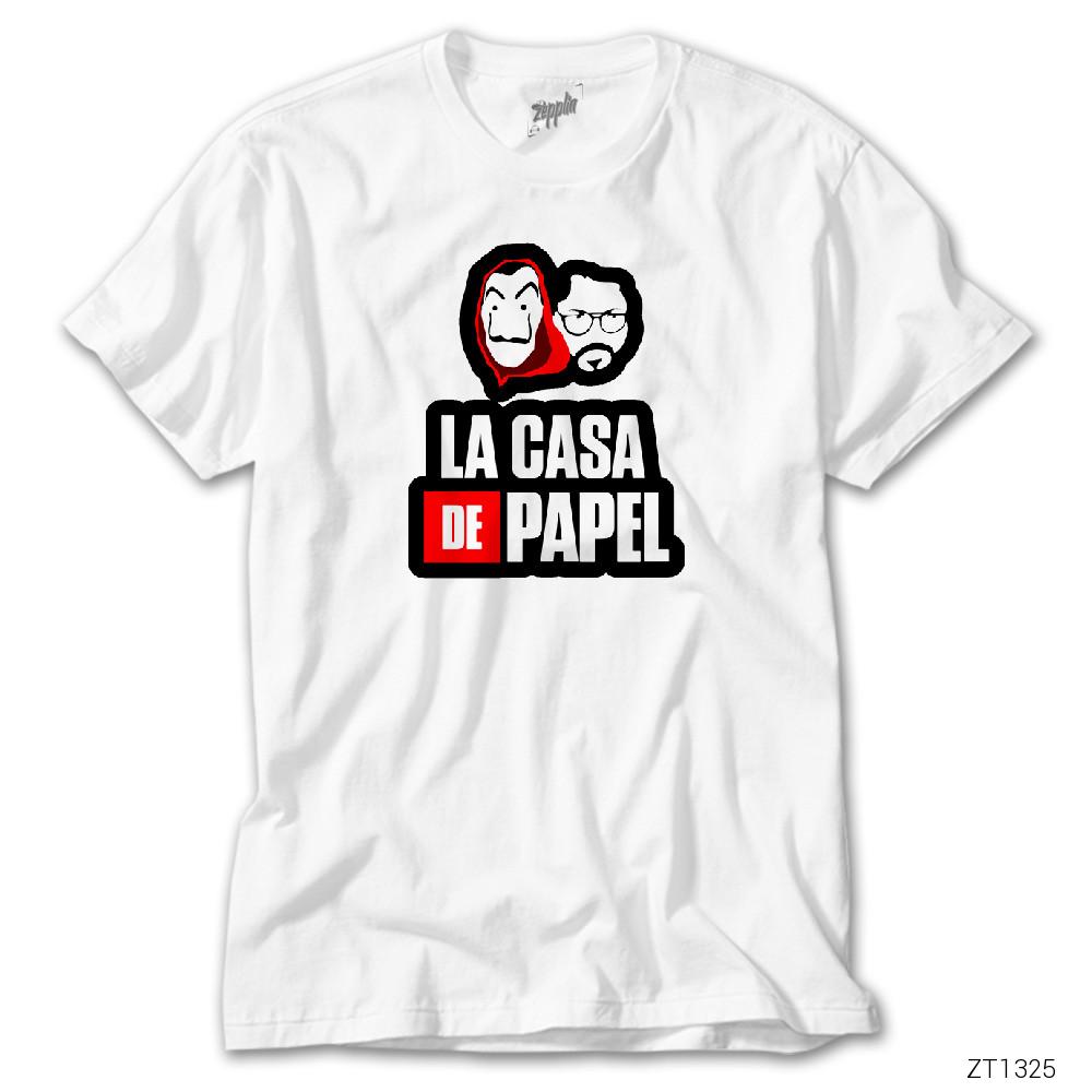 La Casa De Papel With El Professor Beyaz Tişört