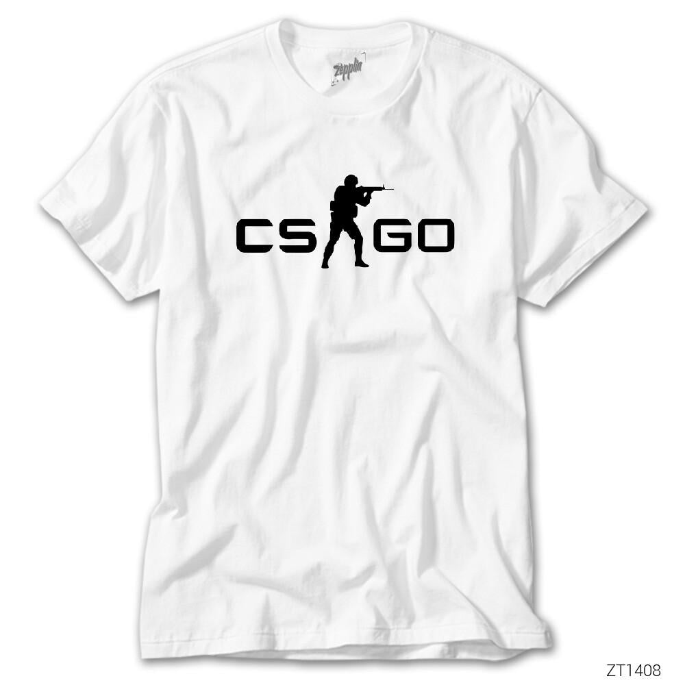 Counter Strike CSGO Logo Beyaz Tişört