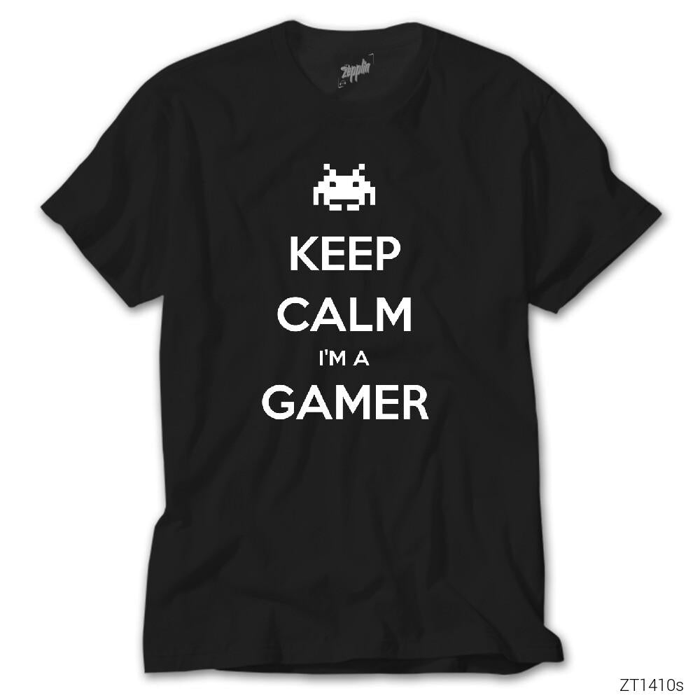 Keep Calm Gamer Siyah Tişört