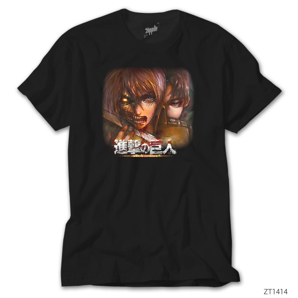 Attack on Titan Siyah Tişört