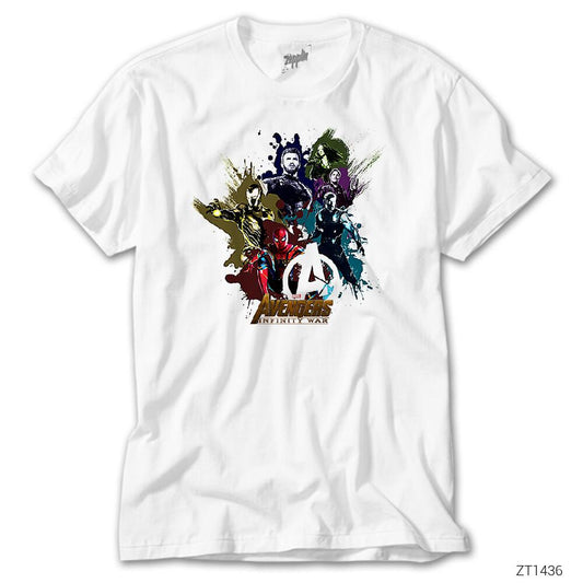 Avengers Infinity Paint Splatter Beyaz Tişört