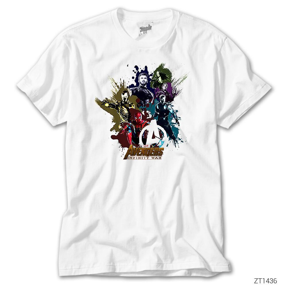 Avengers Infinity Paint Splatter Beyaz Tişört