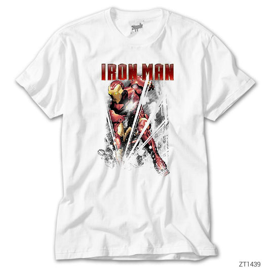 Avengers Infinity War Iron Man Crash Beyaz Tişört